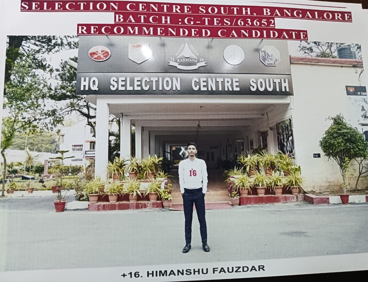 Himanshu Faujdar <br>Rank 76 TES 51